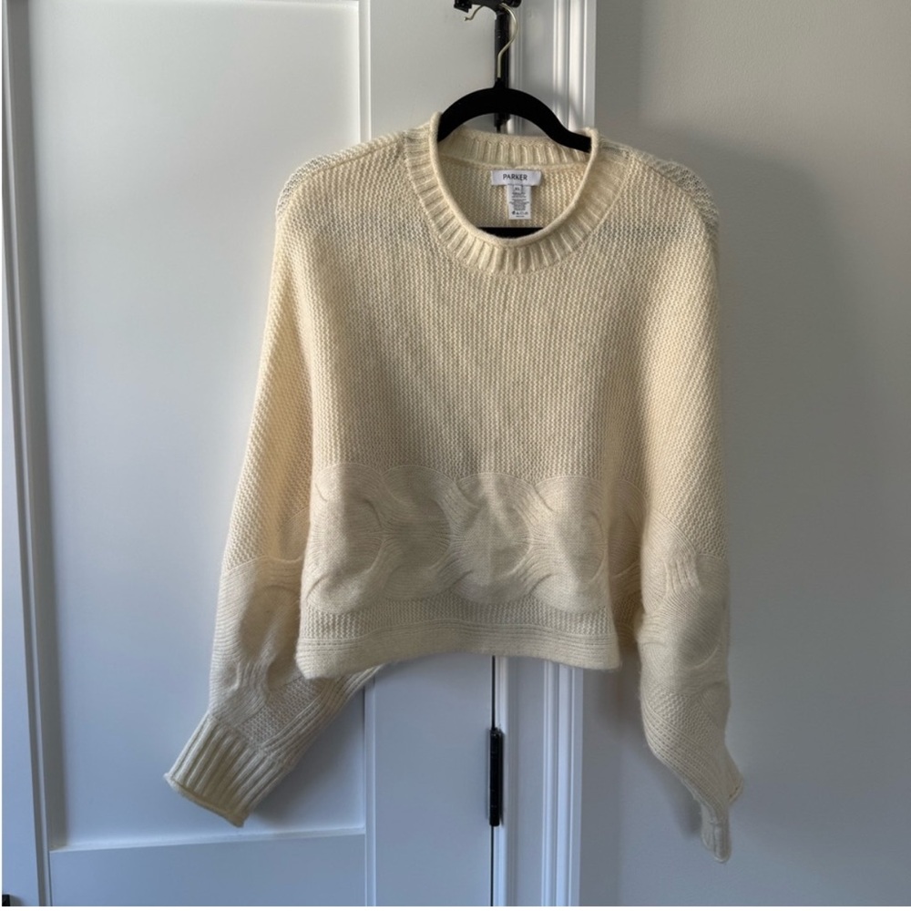 Parker Cream Crew Neck Sweater with Relaxed Fit😍 - Picture 2 of 8
